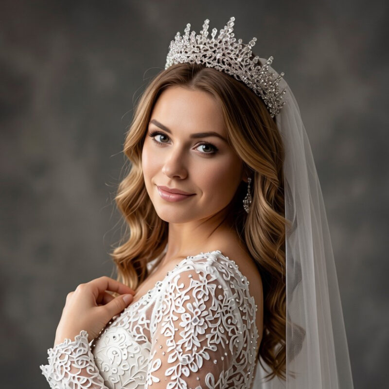 Kristály esküvői  tiara